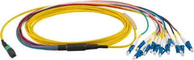 Obrázek produktu pro EFB Elektronik MTP®-F/LC 12-vláknový maticový patch kabel OS2,LSZH žlutý, 3m, Použití: Vhodný pro přenosové spoje do 100 GigabitůKonstrukce: 1 MTP® vícevláknový konektor na jedné straně, 6 LC duplexních konektorů na druhé straněNízká ztráta< (MTPF12LCOS2-3)