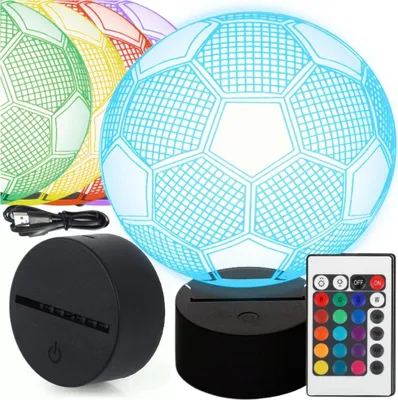Zdjęcie produktu dla Lampka piłka led 3d nocna na biurko dekoracyjna dziecka dotykowa usb + pilot