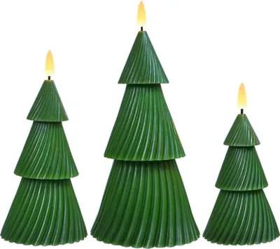 Image de INF Lot de 3 Bougies LED Arbre de Noël - Festives, Sans Flamme, Télécommandées