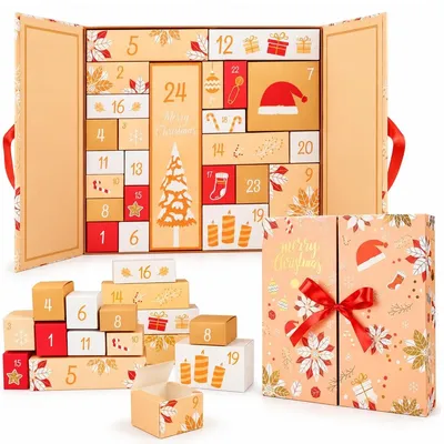 Obrázek produktu pro Adventní kalendář krabička - 24 přihrádek - 33 x 30 x 8 cm - Karton - K naplnění