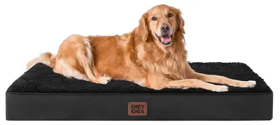 Produktbild von Orthopädisches Hundebett XL 104x68cm Schwarz mit rutschfester Unterseite und abnehmbarem Bezug