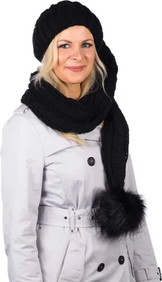 Produktbild von XXL Beanie AA Mütze Zipfelmütze Pudelmütze Wintermütze Extra Lang, Farbe:Schwarz