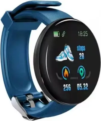 Produktbild von Neue D18S Smart Watch 1.44 Zoll Runder Bildschirm Fitnessuhr Herzfrequenz-Blutdruckmessgerät Sport-Smartwatch Blau