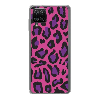 Produktbild von MuchoWow® Handyhülle Schutzhülle Hülle für Samsung Galaxy A12 Pantherdruck - Rosa - Lila Silikon Softcase Handy Hülle - Bild
