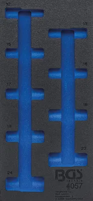 Produktbild von BGS 4057-1 1/3 Werkstattwageneinlage, leer für: Steckschlüsseleinsätze 12,5 (1/2), 6-kant, tief, 10-24 mm