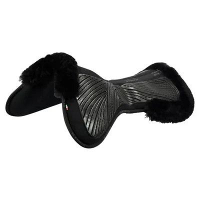 Produktbild von Acavallo Close Contact Gel & Memory Foam Halfpad Lammfell Schwarz/ Schwarz Onesize