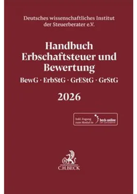 Obrázok produktu pre Handbuch Erbschaftsteuer und Bewertung 2026. BewG, ErbStG, GrEStG, GrStG 2026