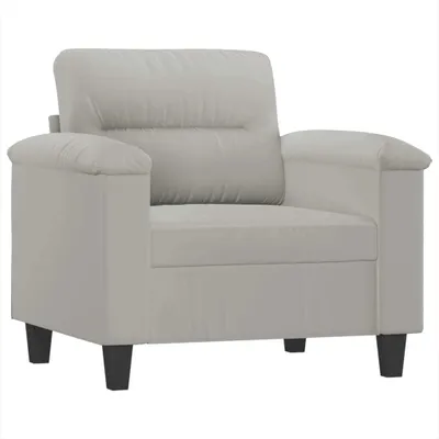 Image de Fauteuil gris clair 60 cm tissu microfibre