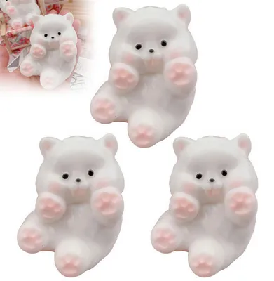 Produktbild von 3er-Set Squishy Hund Quetschspielzeug zum Stressabbau für Kinder & Erwachsene, Fidget Toy, niedliches Design, weicher Griff