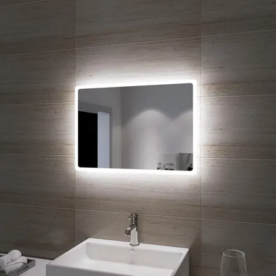 Produktbild von SONNI Badezimmer LED Spiegel Badspiegel mit Beleuchtung Wandschalter 45x60cm GTBM003B