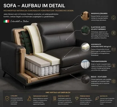 Produktbild von Bequemes Schlafsofa für Wohnzimmer mit Schlaffunktion und Relaxkomfort