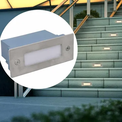 Zdjęcie produktu dla vidaXL Lampy ścienne wpuszczane LED do schodów 2 szt. 44x111x56 mm