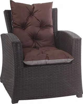 Immagine prodotto di Set di 2 cuscini per sedia Cuscino per sedia 50x55x50 marrone | cuscino per sedia da esterno | cuscino per sedia da giardino