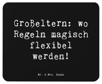 Produktbild von Mr. & Mrs. Panda Mauspad Spruch Großeltern Magie - Schwarz - Geschenk, Jubiläen, Enkelkinder, laptop mousepad, Familienleben, Generationen, Flexibilität, Mouse Pad