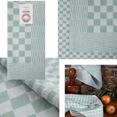 Produktbild von Eurofirany Küchentücher Set 2 Stück 50x70 cm Baumwolle Grün