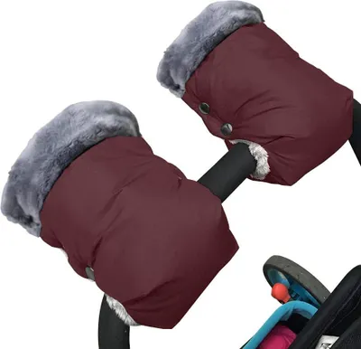 Produktbild von 1 Paar isolierte Kinderwagen-Handschuhe - Wasserdichte & frostschutz Handmuffs für Eltern und Betreuer, dicke warme Kinderwagen-Accessoires für den Winter, Kaffee
