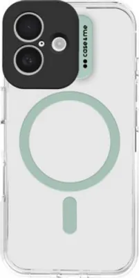 Produktbild von Case & Me CMCOVCASIP1661G, Cover, Apple, iPhone 16, 15,5 cm (6.12"), Grün, Transparent
