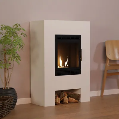 Produktbild von GLOW FIRE Ethanol Kamin 'Harstad Vision' | Ethanolofen in weiß mit 3 Std. Brenndauer und 3 KW Heizleistung | BxHxT: 70,2x103,5x32,5 cm