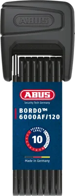 Produktbild von ABUS Faltschloss BORDO One 6000AF mit Halterung - smartes Fingerprint-Fahrradschloss mit Alarm - Öffnen per Fingerabdruck oder App - Fahrrad-Zubehör - 120 cm, Schwarz