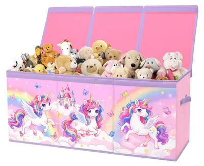 Image de Boîte de rangement pour jouets d'enfants, avec couvercle et étagères amovibles