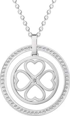 Produktbild von Karisma Damen Edelstahl Anhängerkette Collier 4 Herze Zirkonia Farbwahl 80cm Lang CQD103 - Roségold