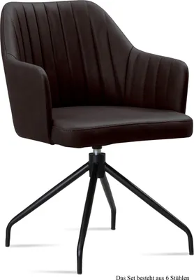 Produktbild von Armlehnstuhl drehbar (6er-Set) Dorena 58x81x60 Schwarz/Espresso