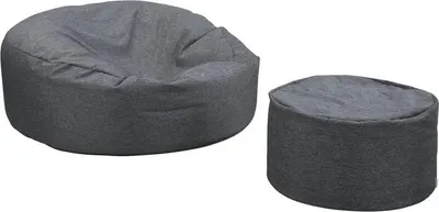 Produktbild von HOME DELUXE XXL Outdoor Sitzsack CLOUD mit Hocker - Anthrazit | Gartensitzsack Outdoor-Beanbag Sitzkissen Loungesack