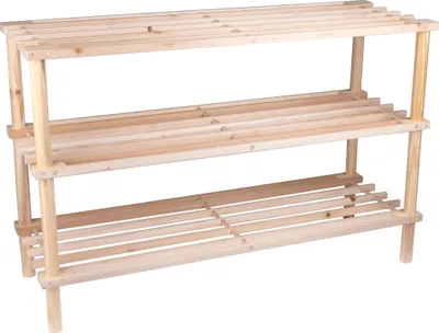Produktbild von alpina Schuhregal 3-Lagen - Holz - 74 x 26 x 48,5 CM - Bis zu 10 Paar Schuhe