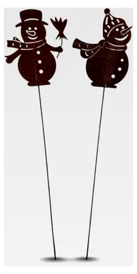 Produktbild von Gartenstecker Schneemann Set Rostfiguren Gartendekoration Winterdeko