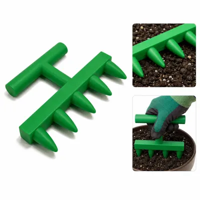 Produktbild von Saatgerät Garten manuell, Pflanzgerät für Gemüse & Blumen, Aussaat Werkzeug für Samen, Zwiebeln & Setzlinge, robust Kunststoff 18 cm