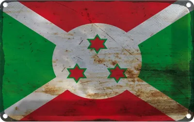 Produktbild von vianmo Blechschild 12x18 cm Burundi Rost Flagge Fahne Wappen