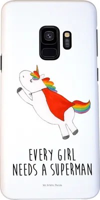 Produktbild von Mr. & Mrs. Panda Samsung Galaxy S9 Handyhülle Einhorn Super - Weiß - Geschenk, Hülle, Freundin, Cover, Smartphone, Superheld, Handy Schutzhülle, Einhörner, Unicorn, Held