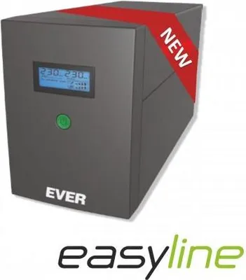 Zdjęcie produktu dla Ever EASYLINE 1200 AVR USB, Technologia line-interactive, 1,2 kVA, 600 W, Sinus, 170 V, 280 V