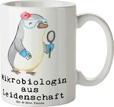 Produktbild von Mr. & Mrs. Panda Kaffeetasse Mikrobiologin Leidenschaft - Weiß - Geschenk, Forschung, Tasse, Kaffeepott, Labor, Beruf, Spruch, Naturwissenschaftlerin, Teetasse, Becher