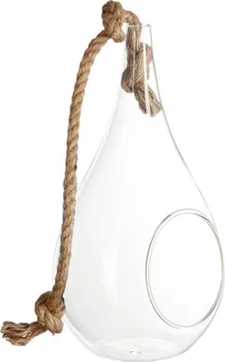 Produktbild von Tropfenvase glas und seil h25cm  - Atmosphera créateur d'intérieur
