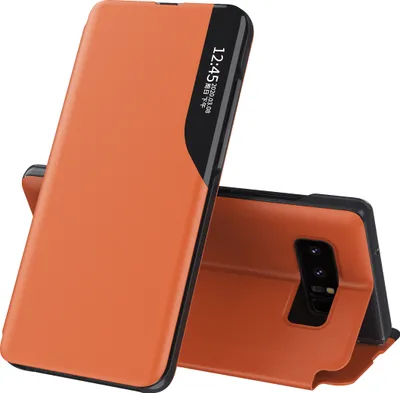 Image de Etui pour Galaxy Note 8, Smart View Window Flip StandPolyuréthaneLeather Protective Case for Samsung Galaxy Note 8 Orange