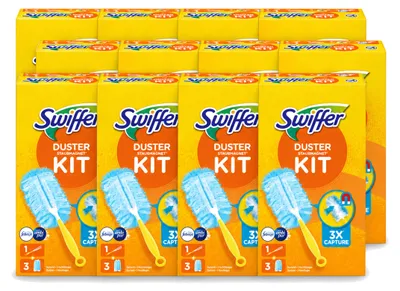 Produktbild von 12 x Swiffer Duster Starterkit mit 3 Febreze-Nachfüllern - Vorteilspackung - 12 Stücke