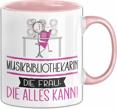 Produktbild von Musikbibliothekarin Geschenk Tasse Becher Die Frau Die Allen Kann Geschenkidee für eine Musikbibliothekarin Lustig (Rosa)