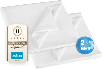 Produktbild von 2er Set Betttuch, 150x260 cm, 100% Baumwolle, weiß