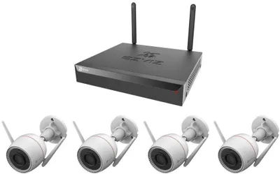 Zdjęcie produktu dla EZVIZ H3C 2K+ Wi-Fi KIT/ bullet/ 4Mpix/ 1x NVR CS-X5S-R100-8W/ 4x kamera IP H3C 2K+/ HDMI/ VGA/ Wi-Fi/LAN
