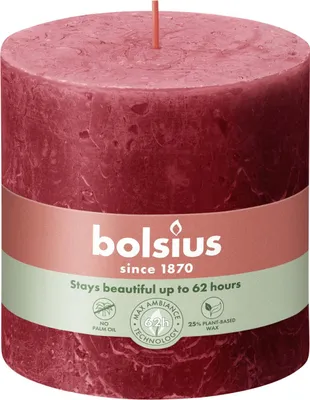 Produktbild von Bolsius Rustik Shine, Zylinder, Rot, 62 h, 1 Stück(e)