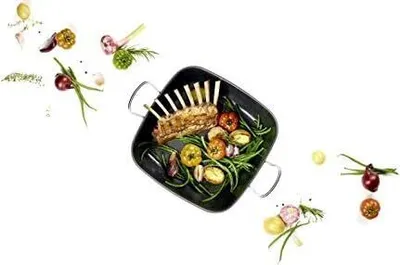 Produktbild von Fissler secural / Edelstahl-Bräter, beschichtet (6,5 L - Ø 28 cm) großer Schmortopf quadratisch, mit Glas-Deckel, backofengeeignet - Induktion, Silver
