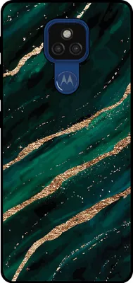 Obrázok produktu pre Smartphonica Puzdro na telefón vhodné pre Motorola Moto E7 Plus / G9 Play s mramorovou potlačou - TPU zadný kryt s mramorovým dizajnom - Green Gold