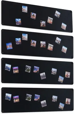 Produktbild von STALFORM 4 x Leicht Magnettafel Schwarz 62,5x20 cm aus Edelstahl Magnetwand Pinnwand Magnetisch Groß Magnetboard Küche, Büro, Kinderzimmer