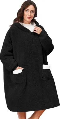 Productafbeelding van mantel-trui / oversized, draagbare deken-hoodie voor dames en heren / hoodie