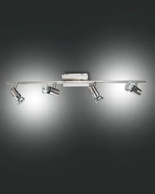 Produktbild von Deckenstrahler Metall GU10 verstellbar Chrom 4-flammig länglich Spot Lampe Decke