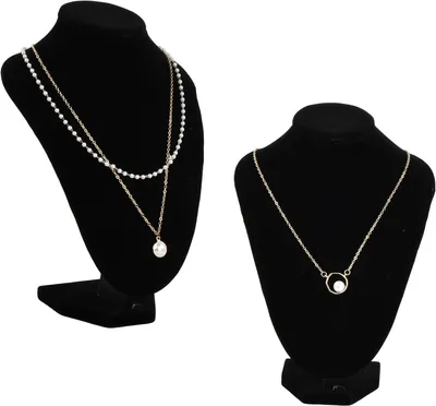 Imagen del producto de Soportes para joyas de terciopelo , 2 unidades, 21 x 16 cm, organizadores para collares