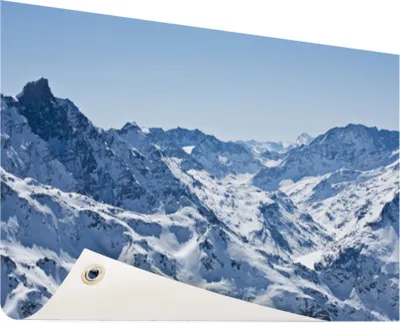 Produktbild von Gartenposter - 120x80 cm - Verschneite Berge im Winter  - Modernes Wandbilder