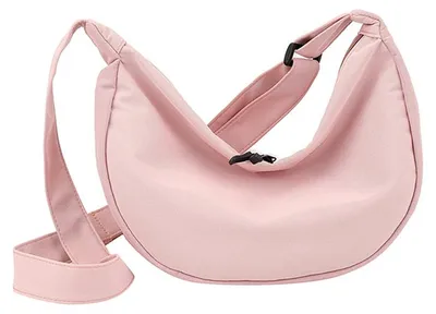 Zdjęcie produktu dla Damowa torba na ramię, japońska torba typu „knuckle”, sprzedaż hurtowa, swobodna damska torba z nylonu, jednokolorowa, prosta torba na ramię, sprzedaż hurtowa, różowa