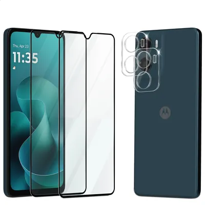 Produktbild von 2-Pack Motorola Moto G06 Displayschutzfolie & 2-Pack Kameraschutz - Gehärtetes Glas 9H - Super Qualität 3D